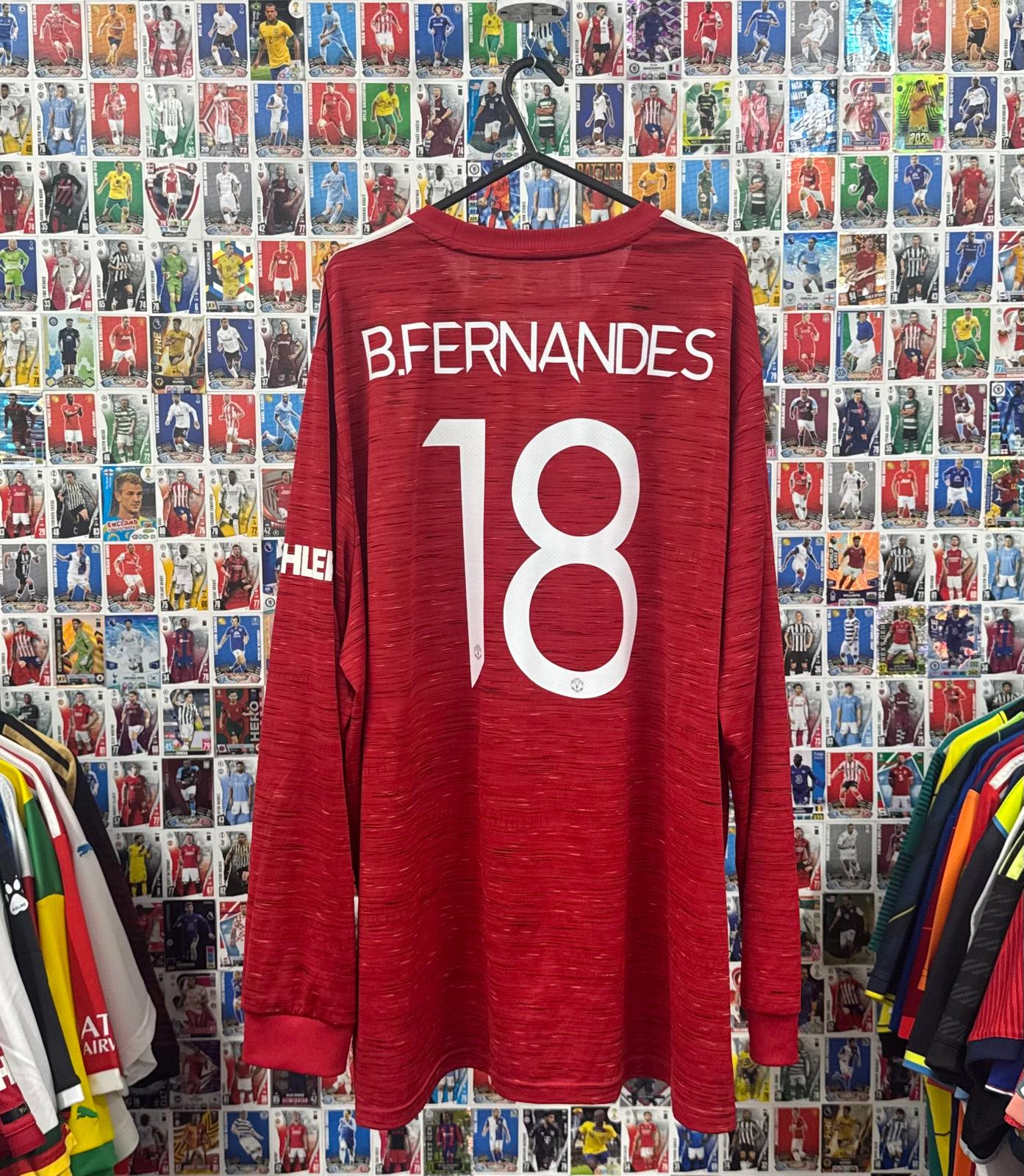Manchester United 2020/21 - L/S Home Shirt - B.Fernandes 18 - XXL