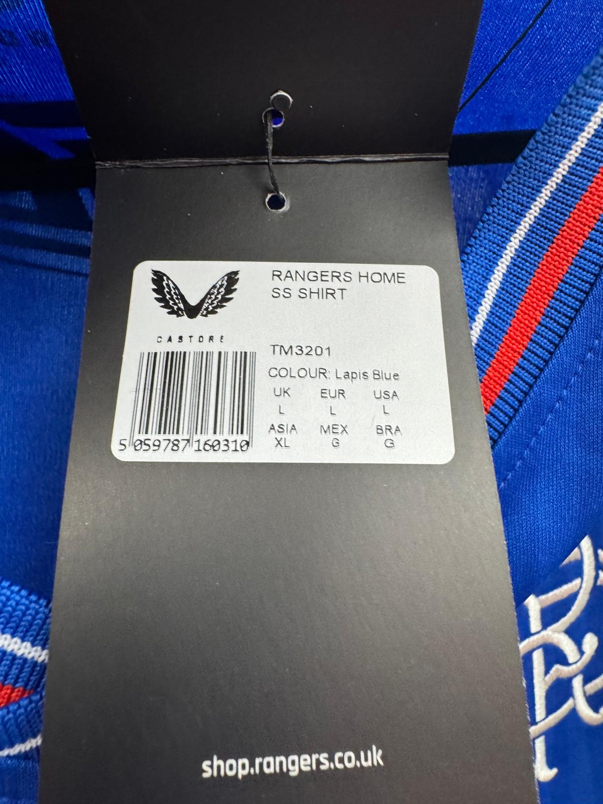 Rangers 2023/24 - Home Shirt - L - BNWT